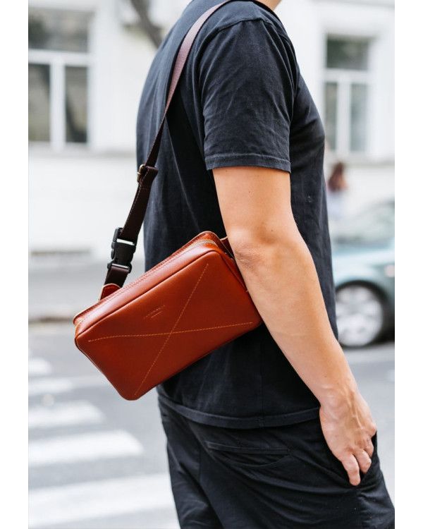 Шкіряна поясна сумка Dropbag Maxi зелена Krast - BN-BAG-20-malachite