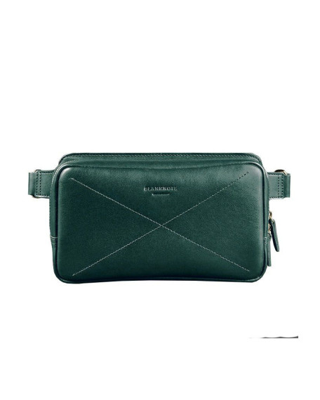 Шкіряна поясна сумка Dropbag Maxi зелена Krast