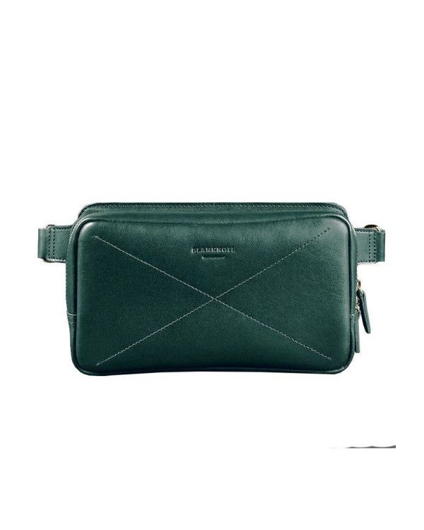 Шкіряна поясна сумка Dropbag Maxi зелена Krast - BN-BAG-20-malachite