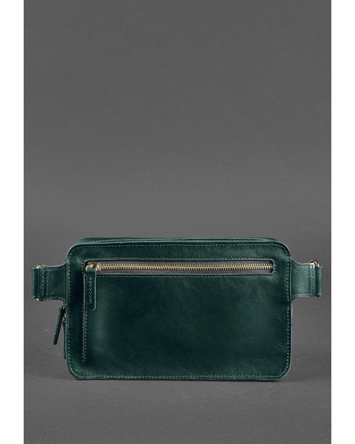 Шкіряна поясна сумка Dropbag Maxi зелена Krast - BN-BAG-20-malachite