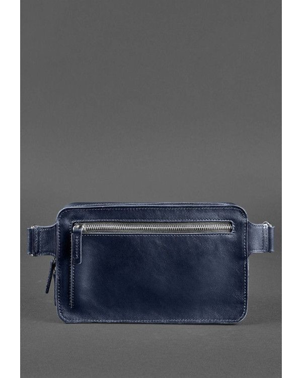 Шкіряна поясна сумка Dropbag Maxi темно-синя - BN-BAG-20-navy-blue