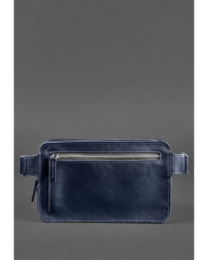 Шкіряна поясна сумка Dropbag Maxi темно-синя - BN-BAG-20-navy-blue