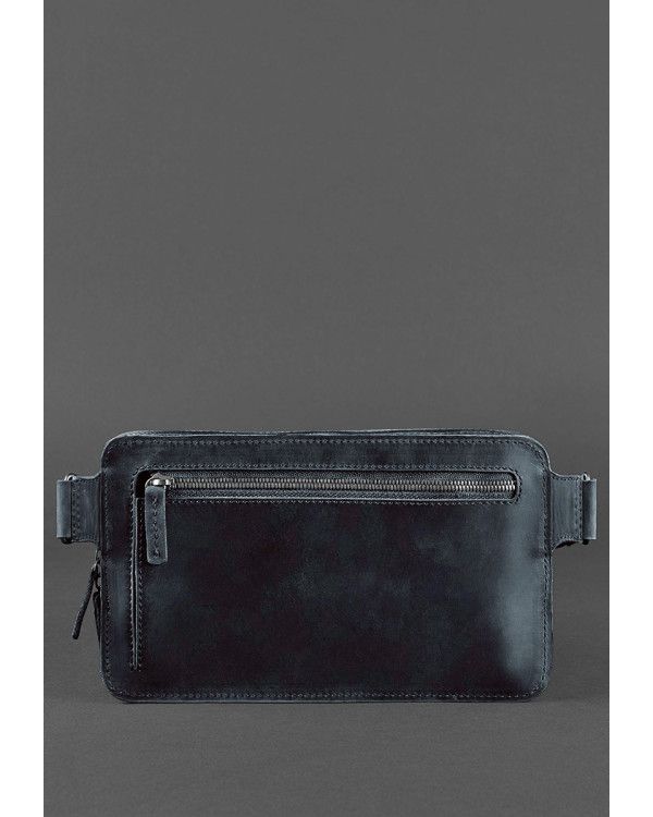 Шкіряна поясна сумка Dropbag Maxi синя Crazy Horse - BN-BAG-20-nn