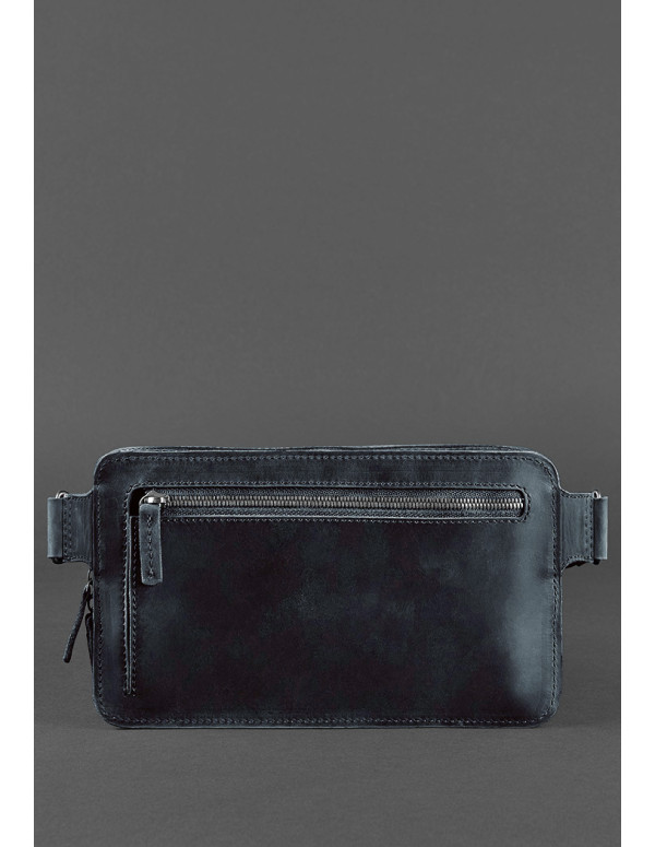 Шкіряна поясна сумка Dropbag Maxi синя Crazy Horse - BN-BAG-20-nn