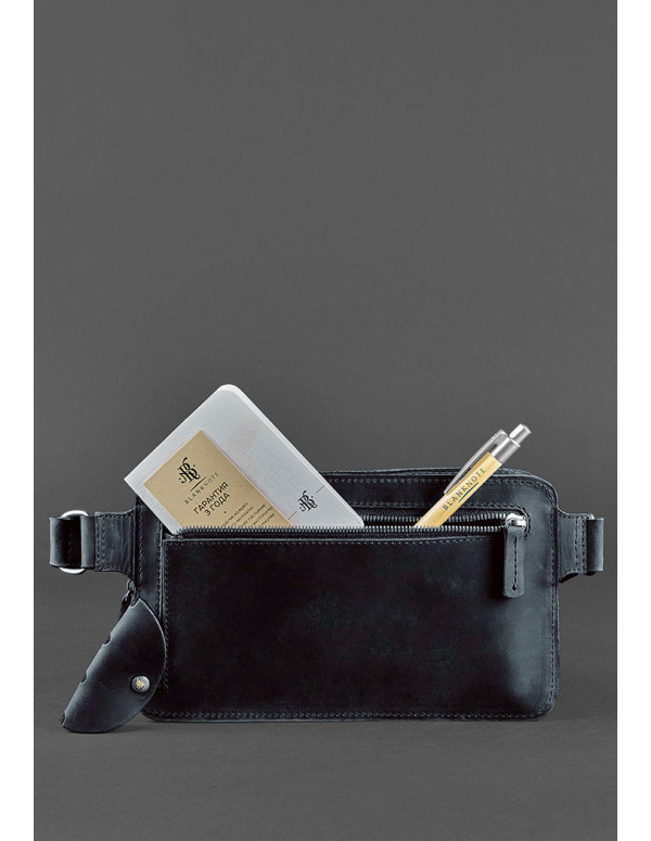 Шкіряна поясна сумка Dropbag Maxi синя Crazy Horse - BN-BAG-20-nn