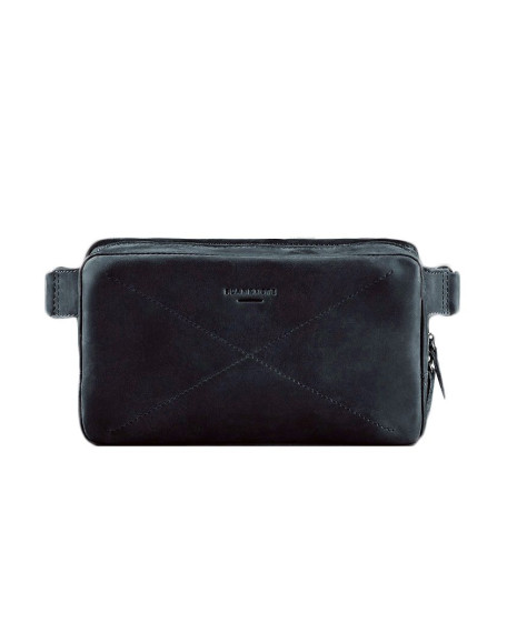 Шкіряна поясна сумка Dropbag Maxi синя Crazy Horse