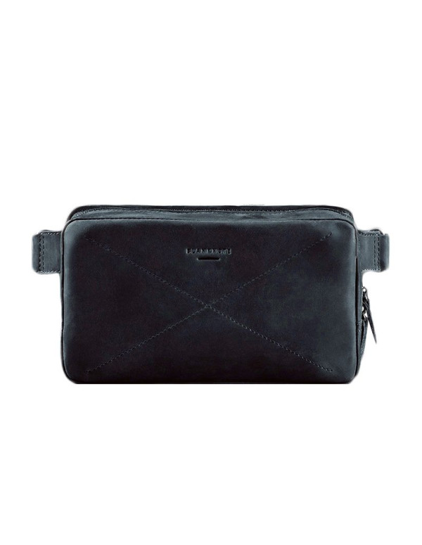Шкіряна поясна сумка Dropbag Maxi синя Crazy Horse - BN-BAG-20-nn