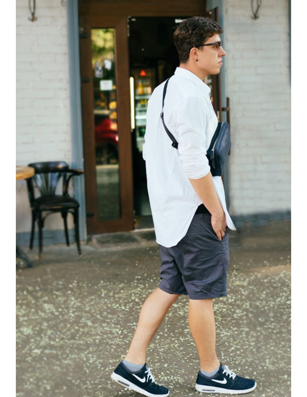 Шкіряна поясна сумка Dropbag Maxi синя Crazy Horse - BN-BAG-20-nn