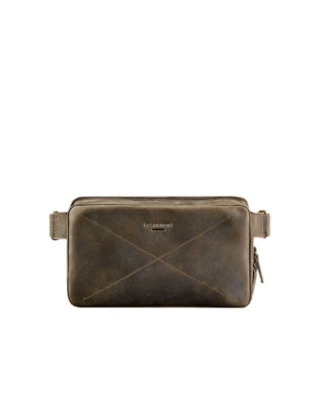 Шкіряна поясна сумка Dropbag Maxi темно-коричнева Crazy Horse