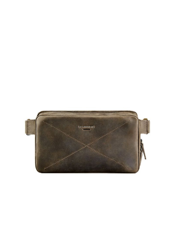 Шкіряна поясна сумка Dropbag Maxi темно-коричнева Crazy Horse - BN-BAG-20-o