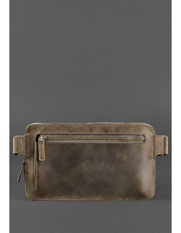 Шкіряна поясна сумка Dropbag Maxi темно-коричнева Crazy Horse - BN-BAG-20-o