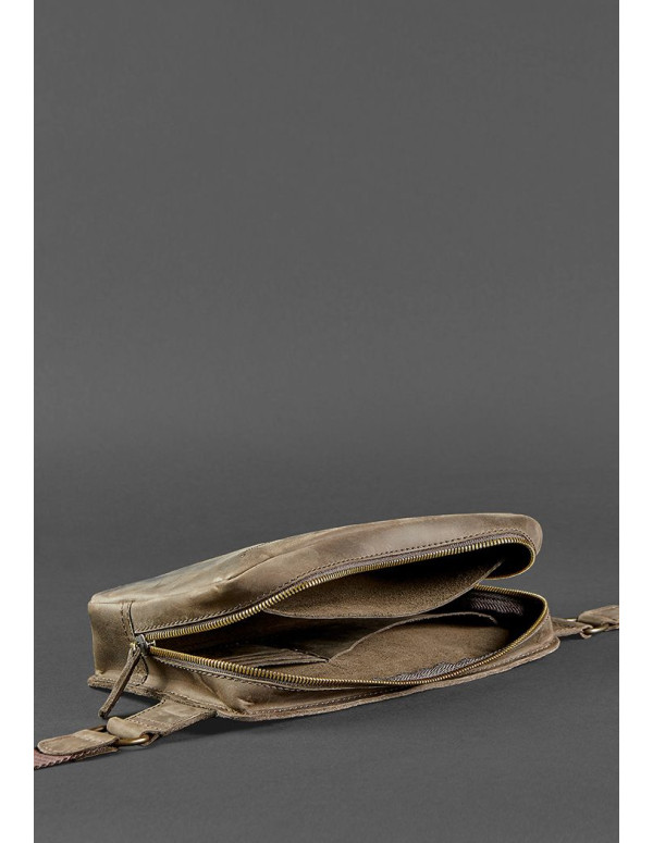 Шкіряна поясна сумка Dropbag Maxi темно-коричнева Crazy Horse - BN-BAG-20-o