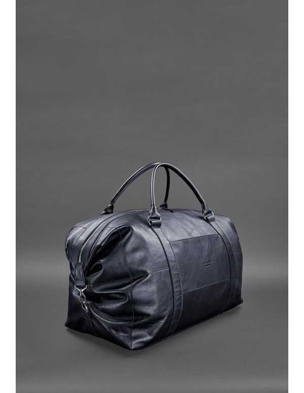 Шкіряна дорожня сумка темно-синя - BN-BAG-41-mystic