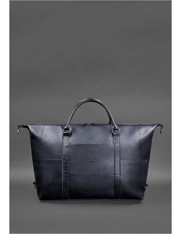 Шкіряна дорожня сумка темно-синя - BN-BAG-41-mystic