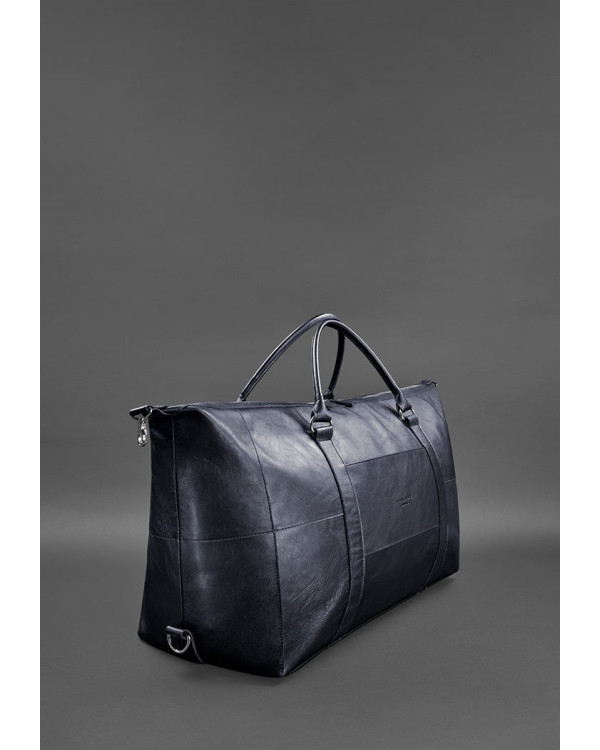 Шкіряна дорожня сумка темно-синя - BN-BAG-41-mystic