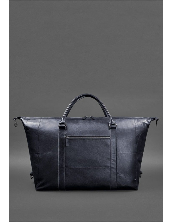 Шкіряна дорожня сумка темно-синя - BN-BAG-41-mystic