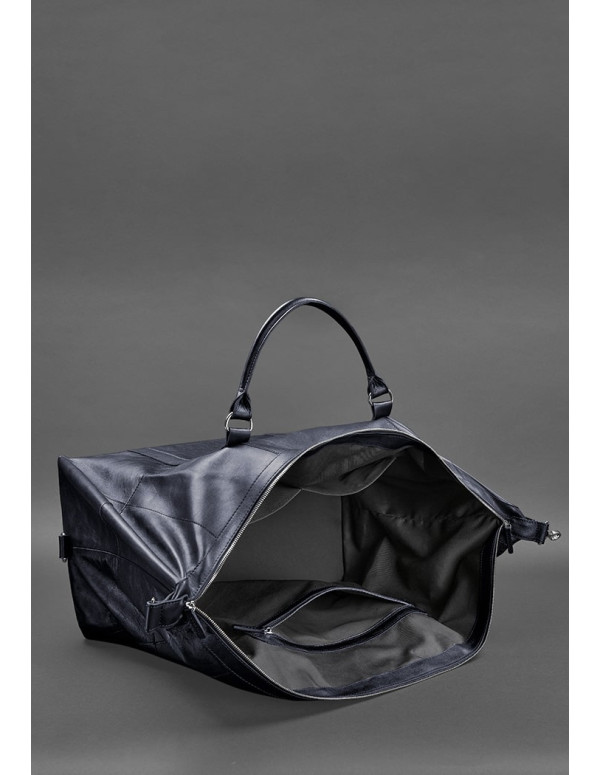 Шкіряна дорожня сумка темно-синя - BN-BAG-41-mystic