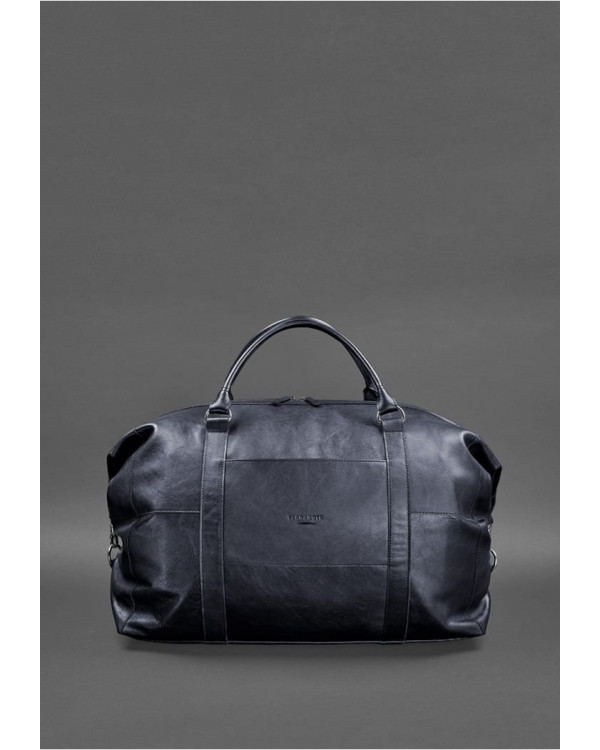 Шкіряна дорожня сумка темно-синя - BN-BAG-41-mystic