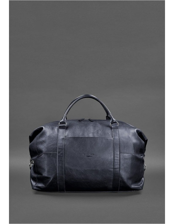 Шкіряна дорожня сумка темно-синя - BN-BAG-41-mystic