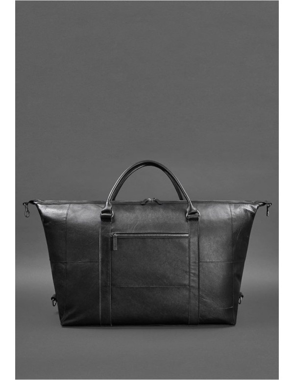 Шкіряна дорожня сумка чорна - 