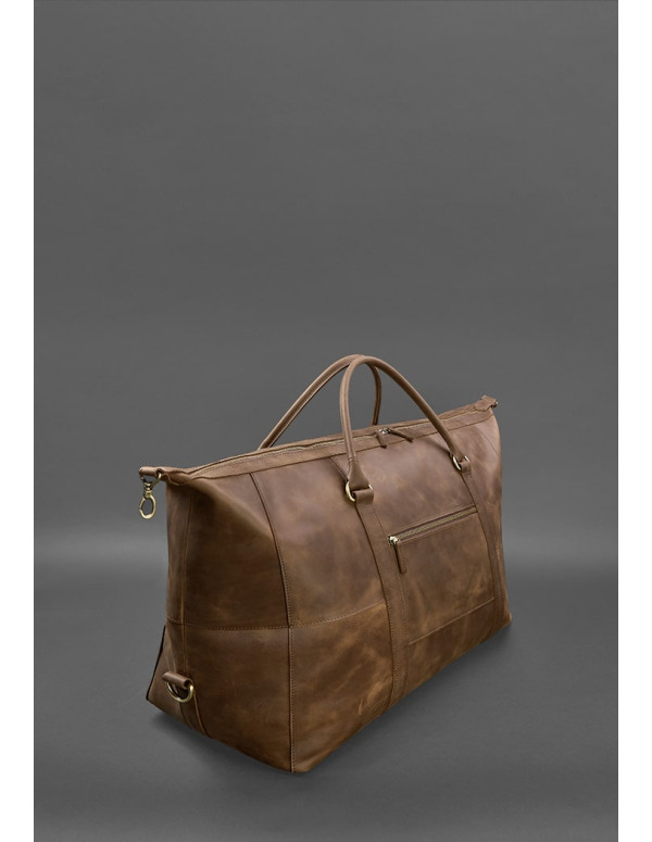 Шкіряна дорожня сумка темно-коричнева Crazy Horse - BN-BAG-41-o