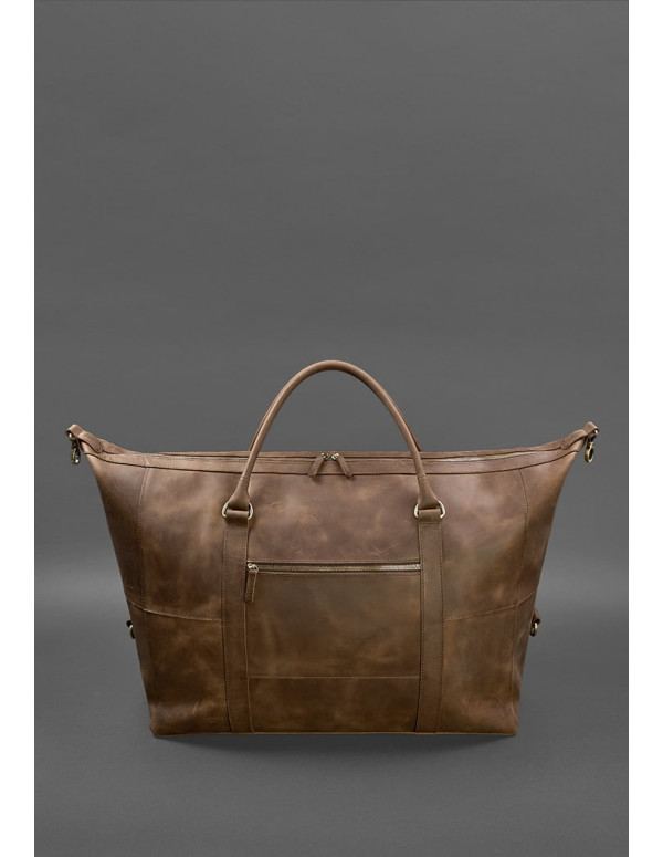 Шкіряна дорожня сумка темно-коричнева Crazy Horse - BN-BAG-41-o