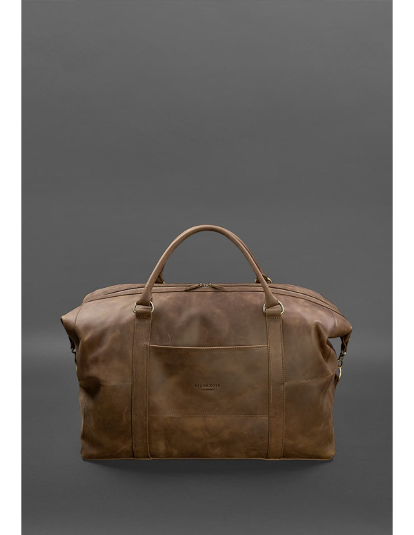 Шкіряна дорожня сумка темно-коричнева Crazy Horse - BN-BAG-41-o