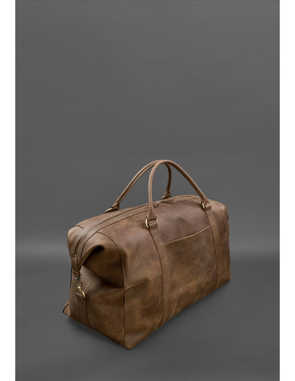 Шкіряна дорожня сумка темно-коричнева Crazy Horse - BN-BAG-41-o