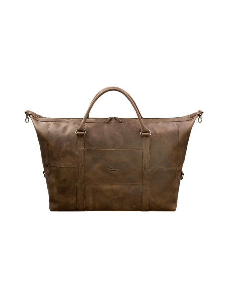 Шкіряна дорожня сумка темно-коричнева Crazy Horse