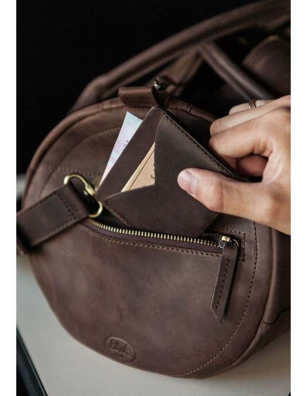 Шкіряна сумка Harper темно-коричнева Crazy Horse - BN-BAG-14-o