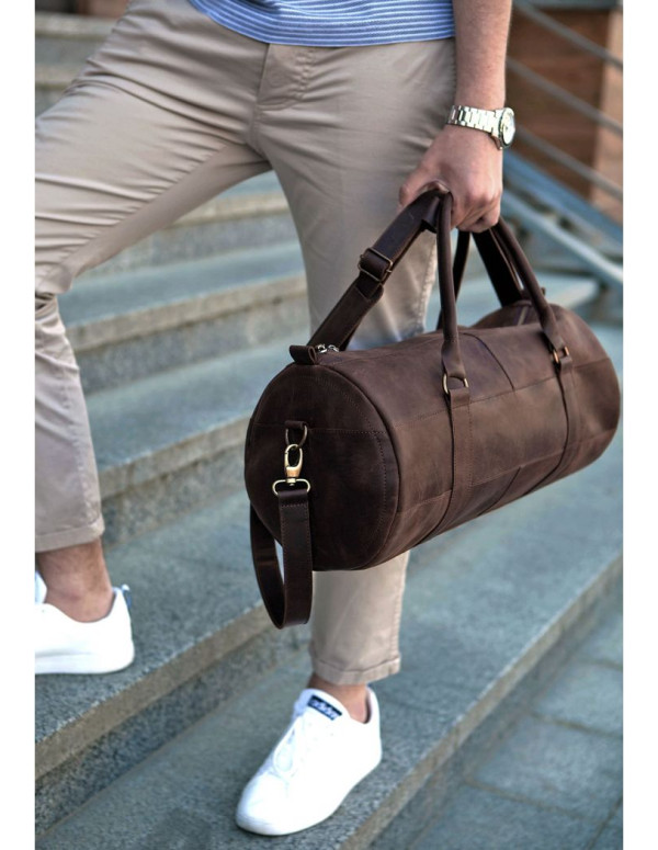 Шкіряна сумка Harper темно-коричнева Crazy Horse - BN-BAG-14-o