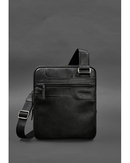 Чоловіча шкіряна сумка-месенджер 3 блискавки 