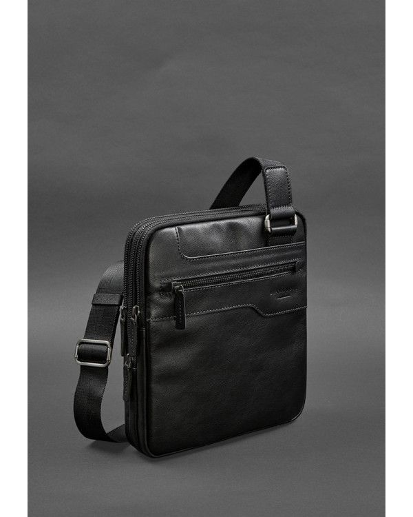 Чоловіча шкіряна сумка-месенджер 3 блискавки - BN-BAG-44-g