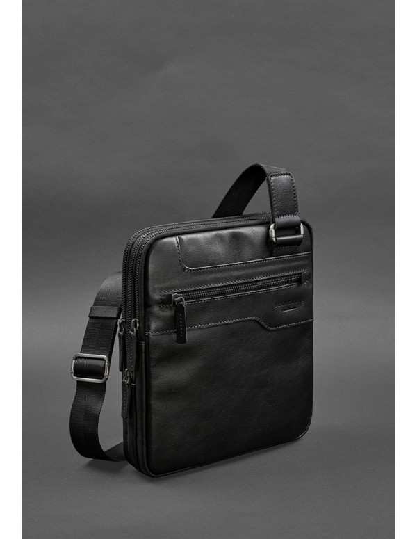 Чоловіча шкіряна сумка-месенджер 3 блискавки - BN-BAG-44-g