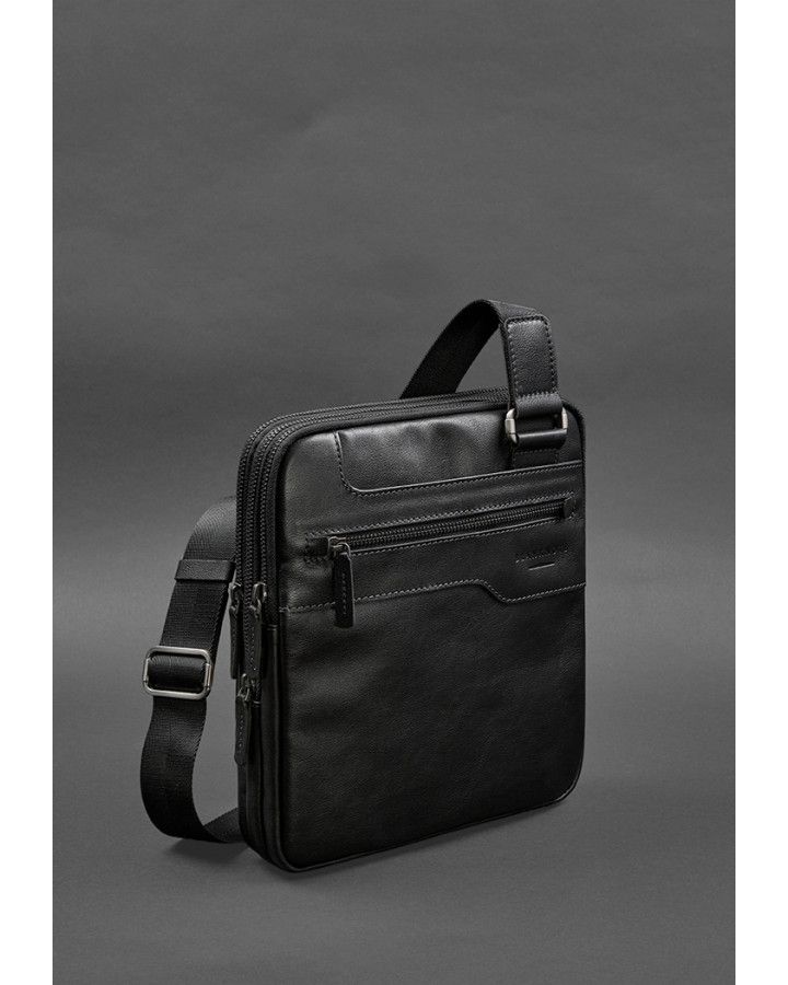 Чоловіча шкіряна сумка-месенджер 3 блискавки - BN-BAG-44-g