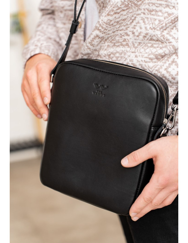 Шкіряна сумка Challenger S чорна - TW-Challenger-2-black