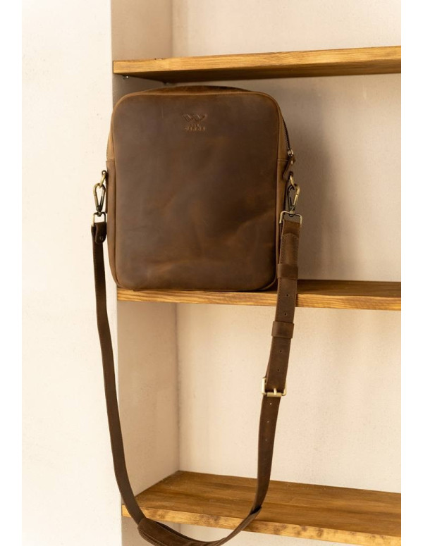 Шкіряна сумка Challenger S темно-коричнева vintage - TW-Challenger-2-brw-crz