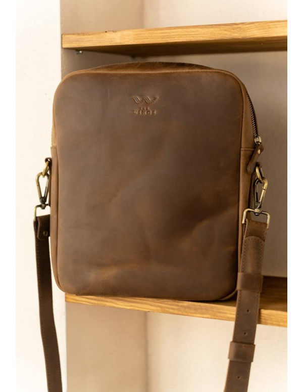 Шкіряна сумка Challenger S темно-коричнева vintage - TW-Challenger-2-brw-crz