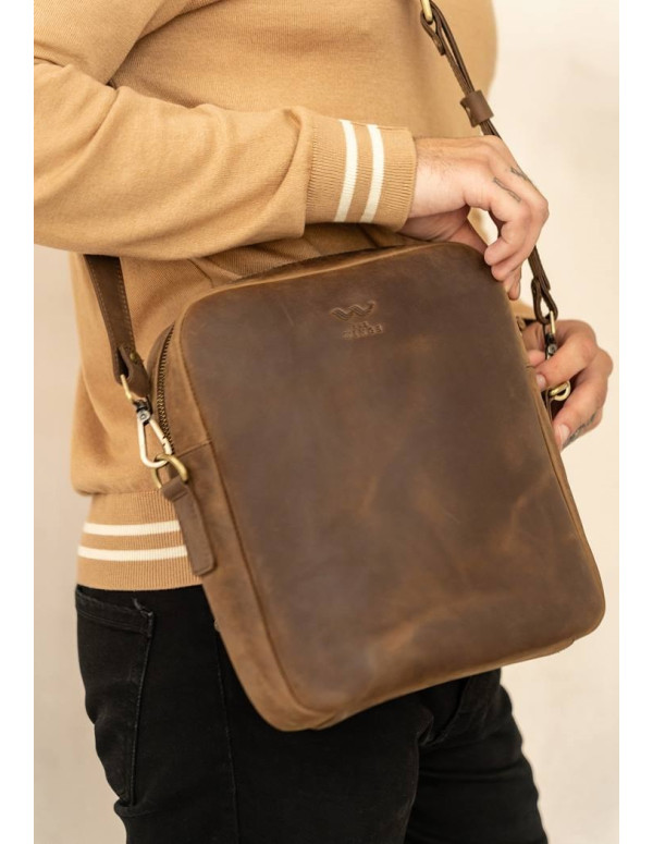 Шкіряна сумка Challenger S темно-коричнева vintage - TW-Challenger-2-brw-crz