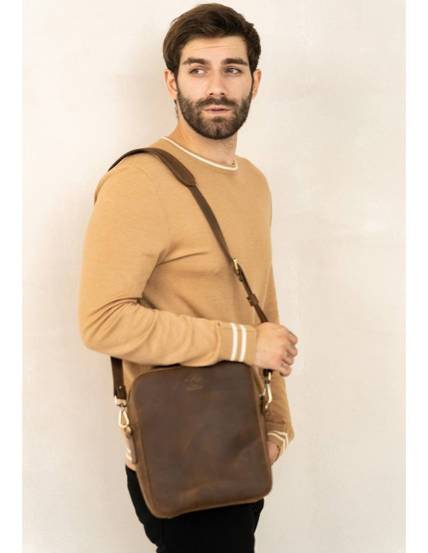 Шкіряна сумка Challenger S темно-коричнева vintage - TW-Challenger-2-brw-crz