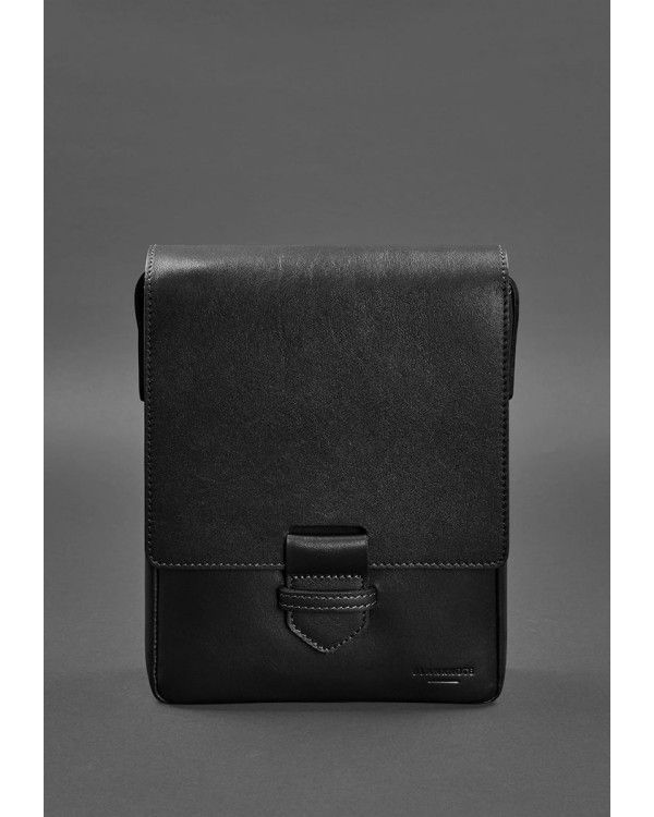 Чоловіча шкіряна сумка-месенджер Esquire чорна - BN-BAG-18-g