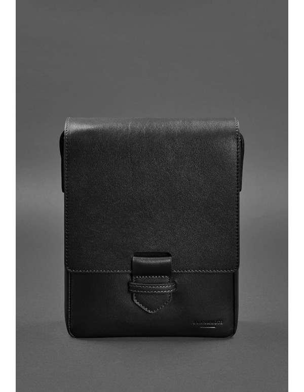 Чоловіча шкіряна сумка-месенджер Esquire чорна - BN-BAG-18-g