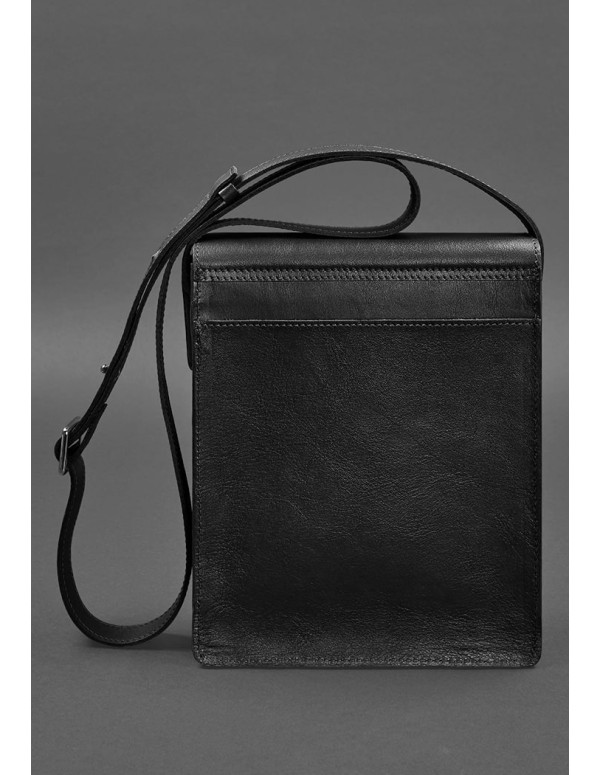 Чоловіча шкіряна сумка-месенджер Esquire чорна - BN-BAG-18-g
