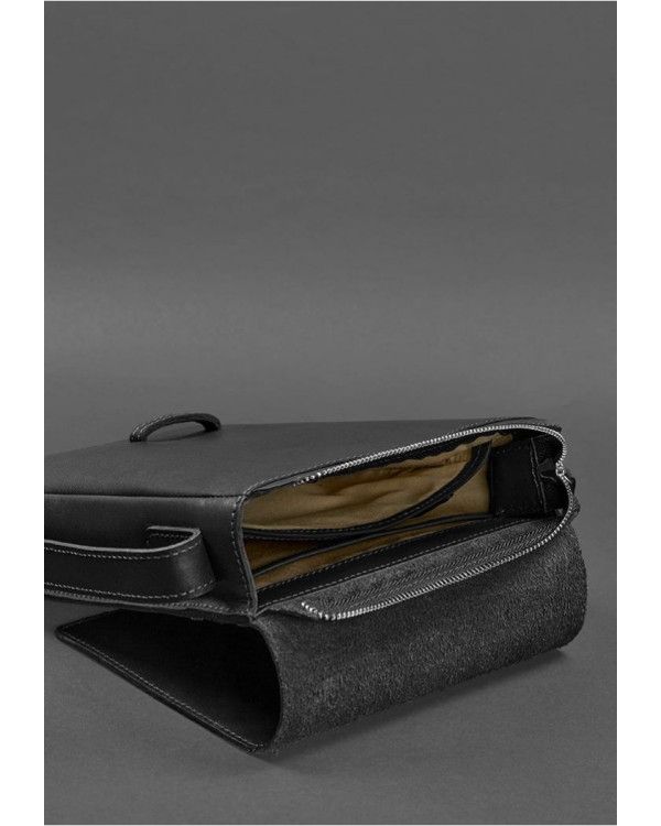 Чоловіча шкіряна сумка-месенджер Esquire чорна - BN-BAG-18-g