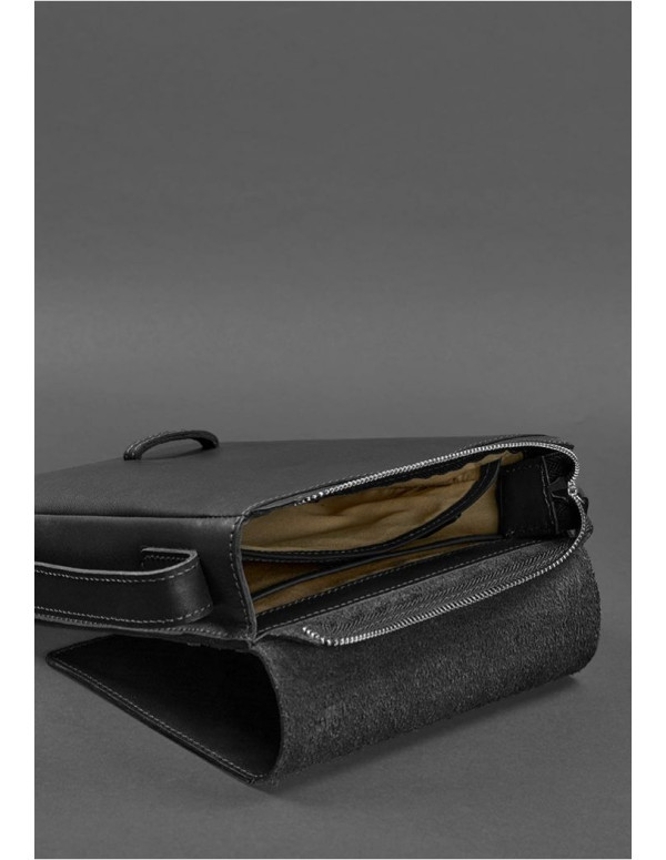 Чоловіча шкіряна сумка-месенджер Esquire чорна - BN-BAG-18-g