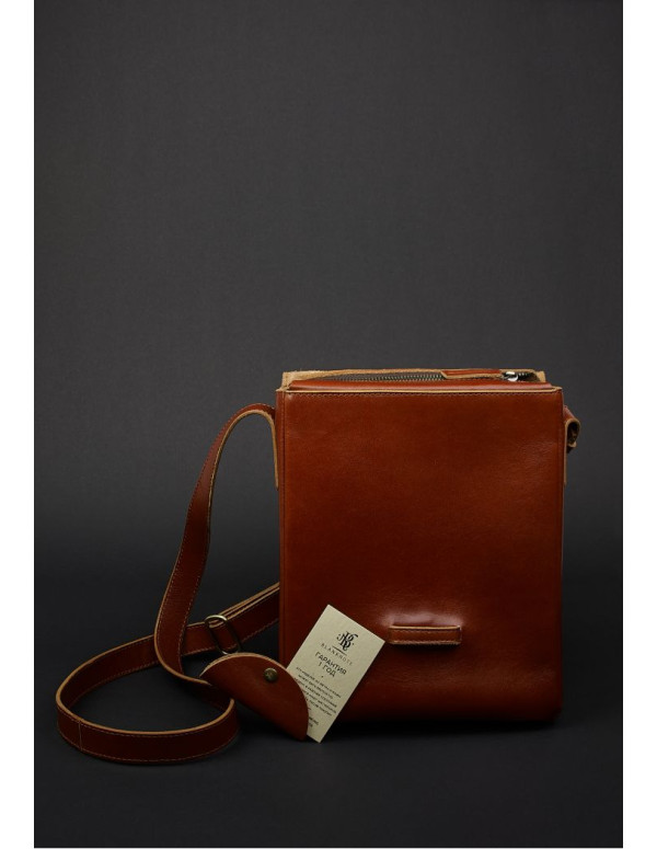 Чоловіча шкіряна сумка-месенджер Esquire світло-коричнева - BN-BAG-18-k