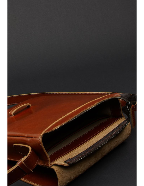 Чоловіча шкіряна сумка-месенджер Esquire світло-коричнева - BN-BAG-18-k