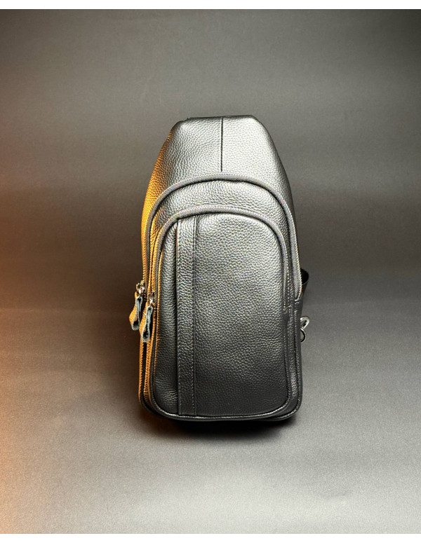 Чоловічий шкіряний слінг на одне плече Ravenna, чорна