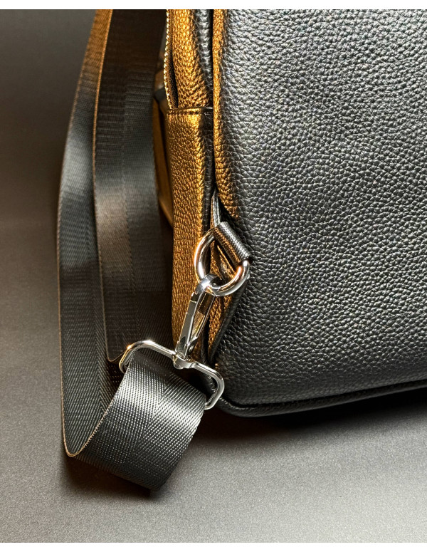 Чоловічий шкіряний слінг на одне плече Ravenna, чорна