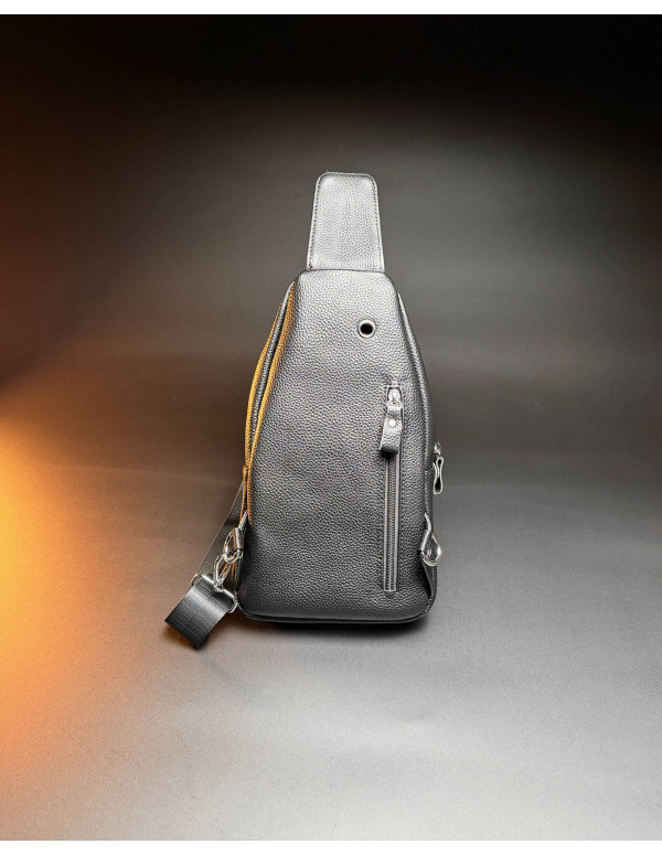 Чоловічий шкіряний слінг на одне плече Ravenna, чорна